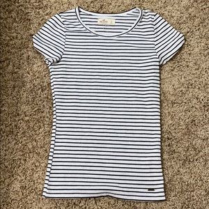 black and white stripped top